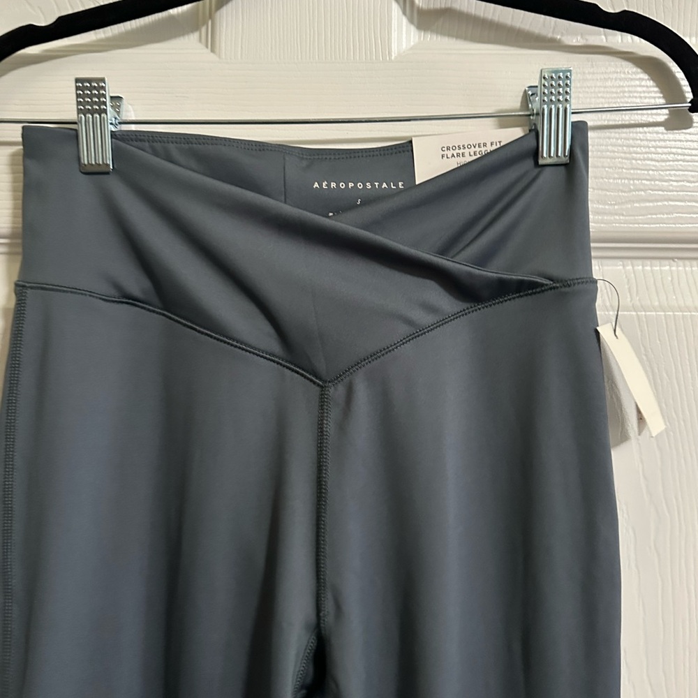 NWT Aeropostale blueish gray HighRise Crossover Fit-Flare Leggings Women’s Sz S - Picture 6 of 6